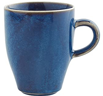KAHLA 1T5330A93021W Homestyle Kaffeebecher 0,32 l atlantic blue orientalisches Geschirr aus Porzellan mit Steingut- und Keramiklook hoher Becher dickwandige Tasse XL 320 ml rund blau