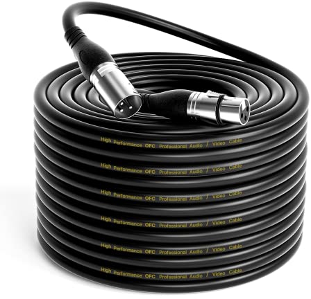 EBXYA Cable XLR Cable de micrófono XLR 30M -3 pines XLR balanceado macho a hembra Cable de parche de escenario para mezclador de audio de micrófono