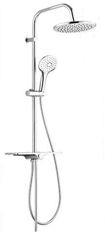 Colonna Doccia Attrezzata 008 Ottone Cromato 2 Funzioni Soffione Doccetta Tondo