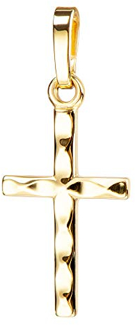 JEVELION Anhänger-Kreuz Goldkreuz für Damen, Herren und Kinder in Wellen-Optik als Kettenanhänger 333 Gold 8 Karat mit Schmuck-Etui