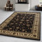 Carpetsale24 Orient Teppich 120x170 cm Schwarz, Kurzflor im Vintage Look, Pflegeleichtes Wohnaccessoire mit klassischem Muster für Schlaf- oder Wohnzimmer