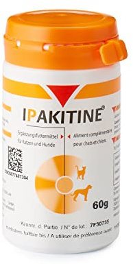 Vetoquinol Ipakitine | 60 g | Ergänzungsfuttermittel für Katzen und Hunde | Zur Unterstützung der Nieren | Bei Niereninsuffiziens