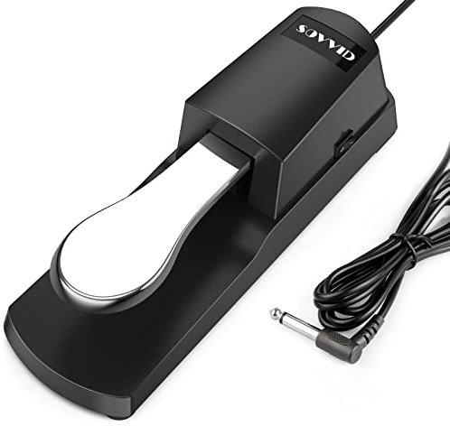 Sustain Pedal for Keyboard - Sovvid Universal Foot Pedal with Polarity Switch for Digital Pianos, Yamaha, MIDI Keyboards, Casio, Roland, Korg, Behringer, Moog and More