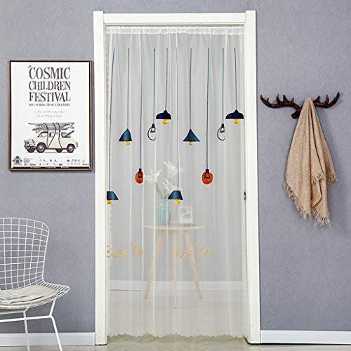 Yaland türvorhänge transparent Türvorhang mit Stickerei Wandteppich lang vorhänge Heimtextilien Raumteiler (HxB 80x180cm) 1 Stück