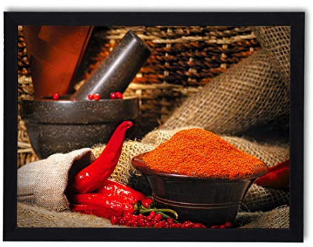 postergaleria Bild im Rahmen | Plakat | Modern | Wand | Künstlerisch | Verschiedene Themen 30 x 40 cm| (Chili-Pfeffer)