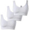 UnsichtBra Bustier Damen BH ohne Buegel | 3er Set Wohlfühl Bustiers Tops | Bügelloser Soft Bra | Schlaf Still Sport Crop Top Büstier 3 x Weiß (wellbra_www)(XL)