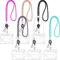 6 Stücke Kristall Lanyard Halskette mit Personalausweis Halter und Schlüsselring, Bling Strass Ausweishüllen Lanyard Gurt Klar Abzeichen Halter Und Nacken Gurt für ID Abzeichen Kartenhalter