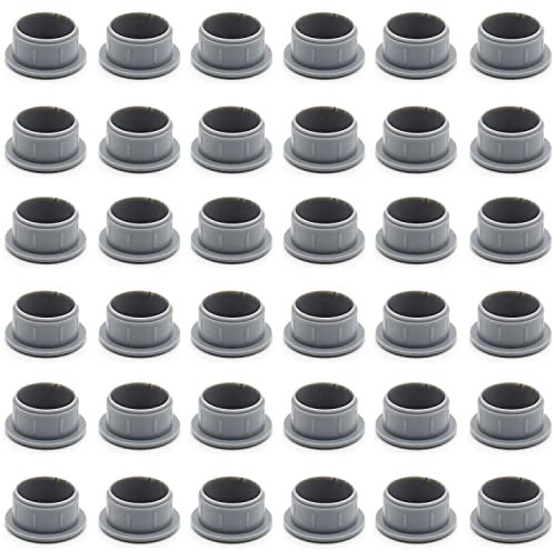 Enkotrade Lot de 36 bouchons de protection gris - 15 x 12 mm - Trou de perçage de 12 mm de diamètre - Capuchons en polyéthylène de qualité supérieure - Capuchons en plastique