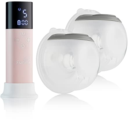Funmi Tragbare doppelte elektrische Milchpumpe – Leise tragbare freihändige Milchpumpe elektrisch, die in der Brust getragen werden kann – kompakte elektrische Doppelmilchpumpe für stillende Mütter