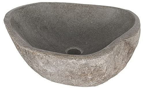 Differnz Lombok Waschschüssel 40x50cm Flussstein grau