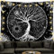 BOZILY Tapisserie Wandbehang, Schwarz und Weiß Baum des Lebens Wandteppiche Mondphasen Tapestry für Wohnzimmer Tagesdecke Zimmer Schlafzimmer(L/150x200cm)