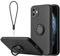 Sitthyw für iPhone 12 Hülle mit Ring Halter Ständer & Silikon Handschlaufe Handyhülle Ultra Dünn Stoßfest Kameraschutz Case 360° Autohalterung Bumper Schutzhülle für iPhone 12, Schwarz