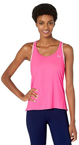 Under Armour Damen Knockout Tank Top T-Shirt, (640) Pink Punk/Weiß, X-Klein