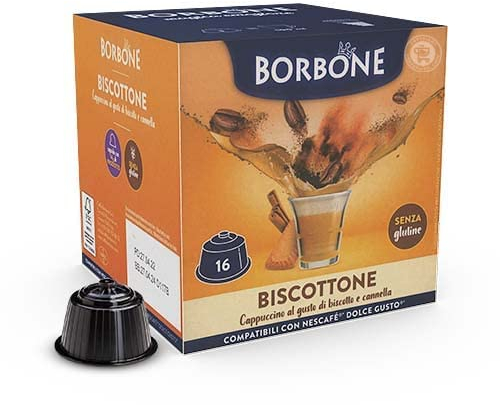 CAFFÈ BORBONE 64 Capsules Compatibles Avec Nescafe Dolce Gusto Sugar Daddy Boisson Goût Biscuit - L'Emporio Du Café