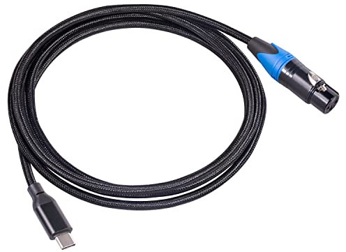 REXUS USB C Male to XLR Female Microphone Cable 30 FT, Type-C XLR Stereo Audio Cord Link Converter Cable, Plug and Play P&P Audio Adapter for Recorder, Smartphone, Laptop(TCM2XF-30)
