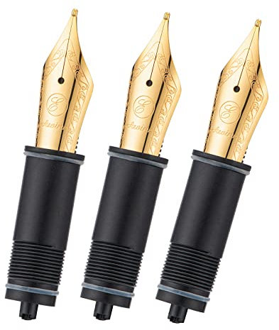 Asvine 3 PCS Fountain Pen Replaced Nibs, 6 Gold Plated EF Nib V169, P20, P30 and V126