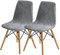 SHENGYIJING Esszimmerstühle Abdeckungen 2/4/6 Stück,Stil Shell Esszimmerstuhl Mid Century Modern Stuhl Sipcover,Gepolsterte Dining Accent Side Stuhlhussen (Hellgrau1,2 Pieces)