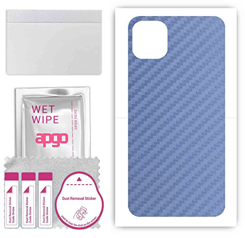 apgo Rückseite Schutzfolie, Skin, kompatibel mit Apple iPhone 11 Pro Max, Hinten Displayschutzfolie aus Vinylfolie, kratzfest, einfache Montage - Carbon Marine