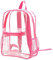 Sac à dos transparent très résistant avec plusieurs choix de couleurs pour l'école, le sport, le stade et ainsi de suite, rose vif, Taille unique