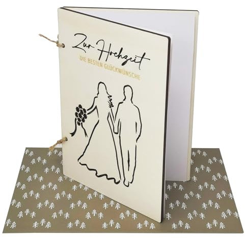 Woodland Mail Hochzeitskarte - Karte zur Hochzeit aus Holz Die Besten Glückwünsche (Brautpaar)