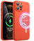JETech Magnetic Silicone Case for iPhone 12 Pro Max 6.7-Inch, Compatible with MagSafe, Phone Cover with Camera Lens Full Protection (Orange Red)