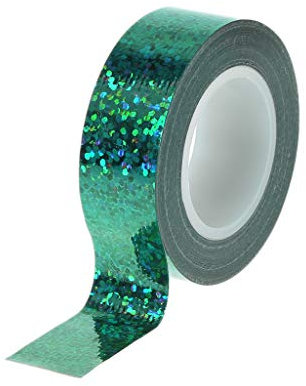 BYUTFA Nastro per Ginnastica Ginnastica Ritmica Decorazione Nastro olografico prismatico con Glitter Cerchi Bastone Strumenti per Scrapbooking Fai-da-Te Nastro Adesivo