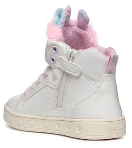 Geox J Skylin Girl A Sneaker, White/Multicolor, 30 EU