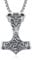 ADMETUS Thor Hammer Necklace Sterling Silver Mjolnir Necklace Viking Crow Necklace Thors Hammer Necklace with Crows Mjolnir Pendant Jewellery Gifts for Men