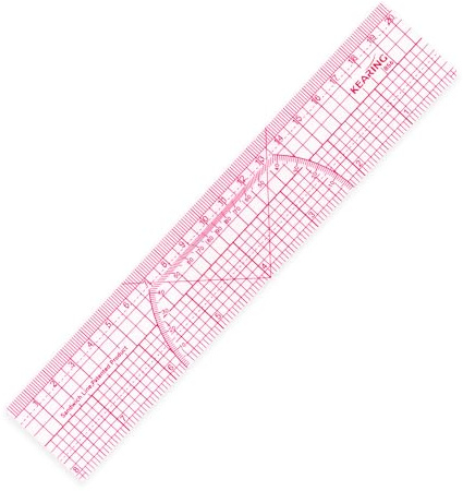 KEARING Clear Graph Ruler, 8'' & 20cm Plastic, Transparent Pattern Making Ruler for Sewing Quilting | Flexible 1.2mm plastic 8 & 20cm transparent grading ruler. Features zero centering scale & sandwich line printing for sewing