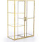 SUMTree Hartglas Schmuckbox Schmuckholder Schmuckkästen für Schmuck Parfümflaschen Spielzeug Dekoration für Schlafzimmer Badzimmer Ankleider Spiegelboden Rechteck Modern(5 Slots,Golden)