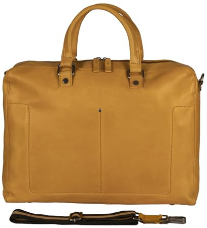 Schoolmaster by Harolds Messenger Premium-Laptoptasche mit Schultergurt - spicy mustard
