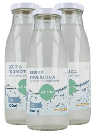Pack Kéfir de agua Bio | 3x500ml | Naturitas Essentials | Probiótico natural | Bebida fermentada | Bebidas
