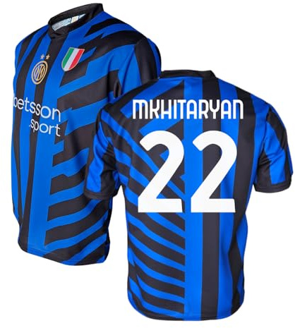 Inter - Maillot Home Inter 2024/2025 Personnalisable avec nom et numéro, réplique Officielle, Bleu, Noir, 100% Polyester, Adulte et Enfant. Idéal pour Tous Les Fans Nerazzurri
