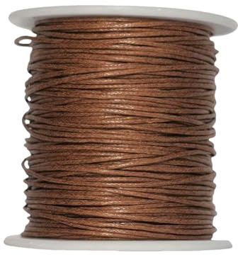 Yourandoll Gewachst Baumwollschnur Wachsband Baumwollkordel 1MM * 80M für DIY Armband Halskette Schmuckherstellung (Braun)