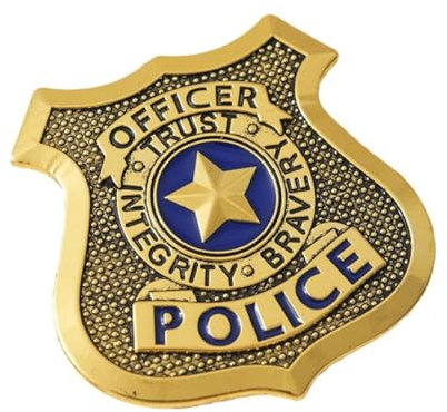 VPOUERY Insignia de Policía Color Oro Talla Única