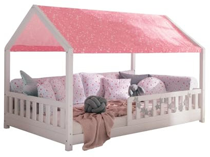 TiCAA Dachvorhang mit Motiv für Hausbett Kay 120 x 200