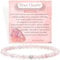 Rosenquarz - Akzeptanz - Edelstein Perlen Armband für Frauen, 4mm Kristall Silber 925 Naturstein Schmuck Elastisch Armbänder Damen, Chakra Spirituelle Charms Armbänder Geschenke