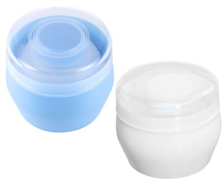 CRILSTYLEO 2St -Puffs mit Behälter-Reiseset Körperpuder Gesichtsausschlag babypuder puder dose Puderquaste Pulverbehälter mit flauschigem Puff für frischgebackene mama