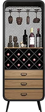 Multifunktionaler Weinschrank mit Schmiedeeisen Weinregal und Vintage Design