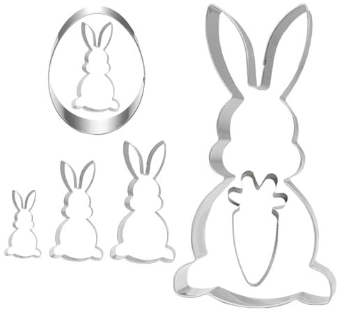Tagliabiscotti Per Coniglietto Pasquale, Set Di 7 Pezzi Tagliabiscotti In Acciaio Inox, Tagliabiscotti Pasquali Per Pasticceria, Coniglietto, Carota, Uovo