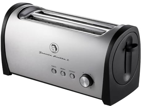Tostadora Pan 1000W Juanita Krokko - Ajuste Nivel Tostado, 2 ranuras, Función Descongelar y Recalentar, Expulsión Automática, Bandeja Recogemigas, Apagado Automático