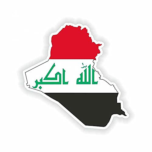 Aufkleber Lustige Autoaufkleber Irak Karte Flag Decals Sonnencreme Autozubehör Vinyl, 13 CM * 13cm