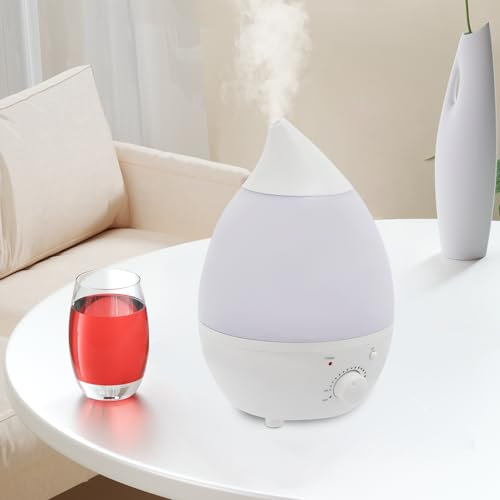 Luftbefeuchter 1.3L Klein Aroma Diffuser Aromatherapie Öle Ultraschall Drehbar Sprühdüse Luftbefeuchter mit Diffusor Duftöl Duftlampen für Yoga Büro Schlafzimmer Weiß