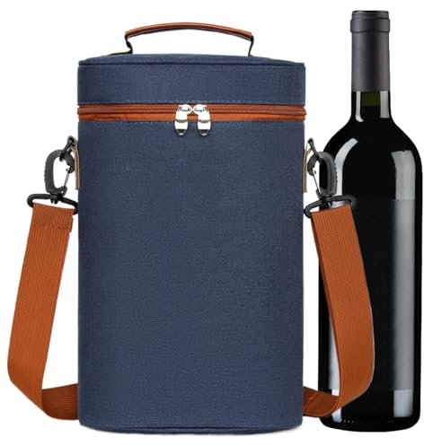 Wine Carrier Bag | Wine Travel Bag Tote - Insulated Wine Tote, 2 Bottle Cooler Tote Bag Insulated Wine Carrier, Portable Leakproof Carrying Case with Handle Leakproof Wine Carrier for Men Women