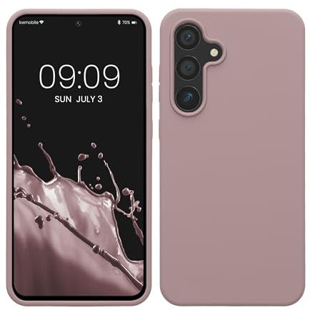kwmobile Case Compatible with Samsung Galaxy S24 FE Case - TPU Silicone Phone Cover with Soft Finish - Nude Lilac
