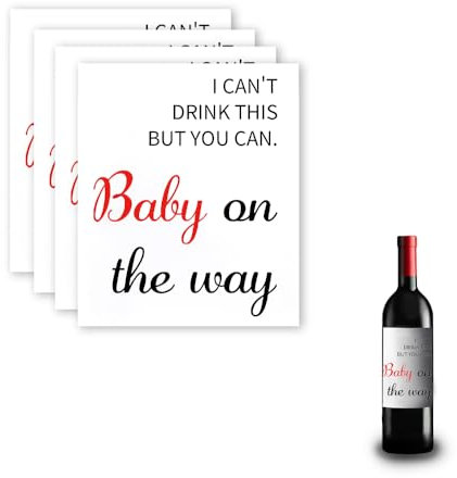 Sisadodo Pregnancy Announcement Wine Bottle Lables I Can't Drink But You Can Babay Announcements Pregnancy Reveal Wine Labels Funny Cogratulations Alcohol Bottle Stickers for Husband Friends 4PCS