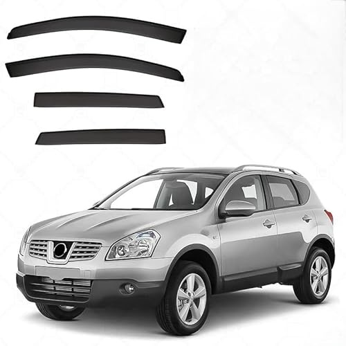 YGDBFB88 Windabweiser Autofenster für Nissan Qashqai MK1-J10 2006-2015 No Bright Strip Window, Langlebig & Robust Energieeinsparung Durch Belüftung Windabweiser Regenabweiser Auto Zubehör