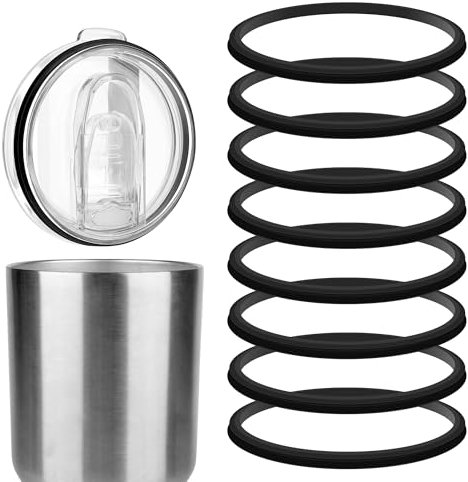 Linkidea 8 Pack Water Bottle Gasket Replacement Compatible with YETI 30oz Tumbler, 26oz Cup, Silicone O Ring Leak Proof Rubber Seal with Tweezer for Magslider/Original Lid