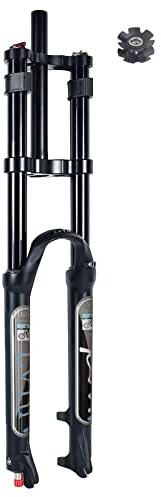 AttLvTu Federgabel 26/27.5/29 Zoll Mountainbike - 180mm Federweg Luftfederung, Doppelbrücken-DH, Zugstufeneinstellung, Gerade Gabelscheide, Scheibenbremse Kompatibel(29 Zoll)