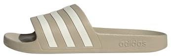 adidas Unisex Adilette Aqua Slides Sandal, Khaki Three/off white/off white, 44.5 EU
